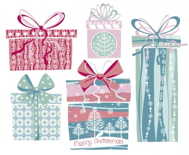 Download Cute presents in pastel colors Vector | Free Download