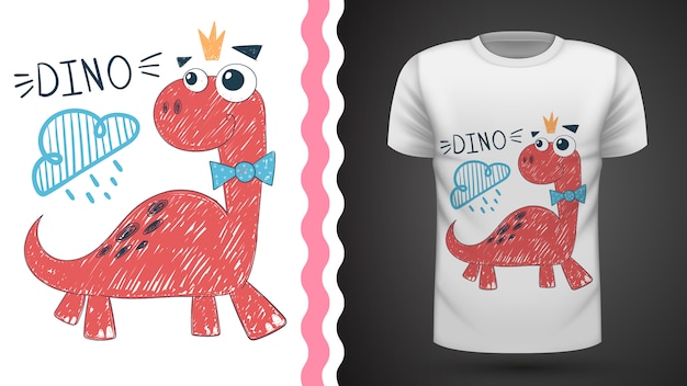 Download Cute princess dinosaur idea for print t-shirt | Premium Vector