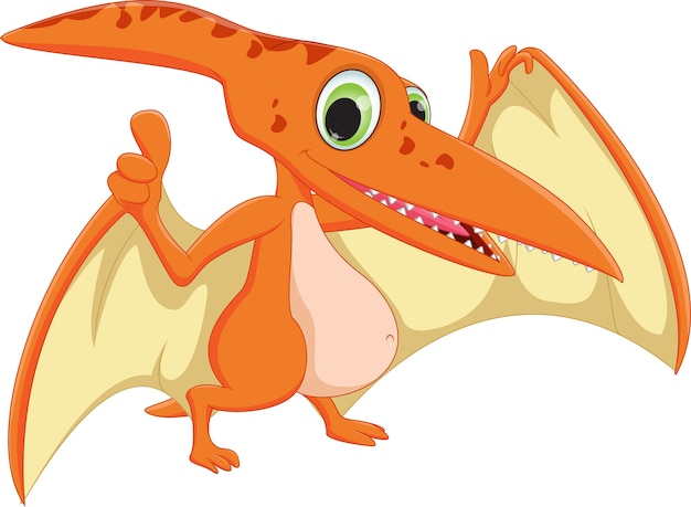 Premium Vector | Cute pterodactyl cartoon