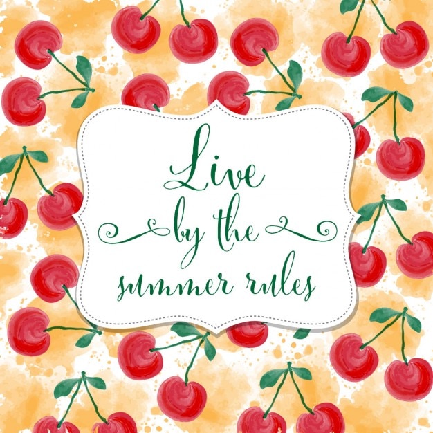 Free Vector Cute Quote On A Cherries Background