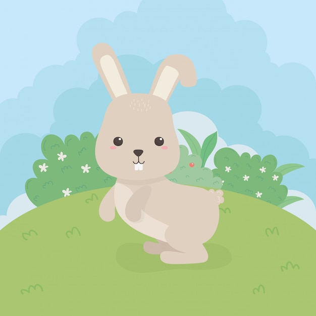 Premium Vector | Cute rabbit animal farm character