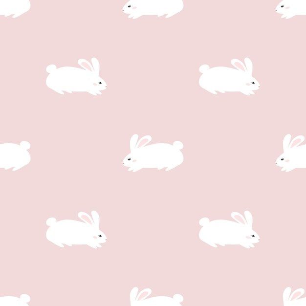 Premium Vector | Cute rabbit bunny seamless pattern wallpaper