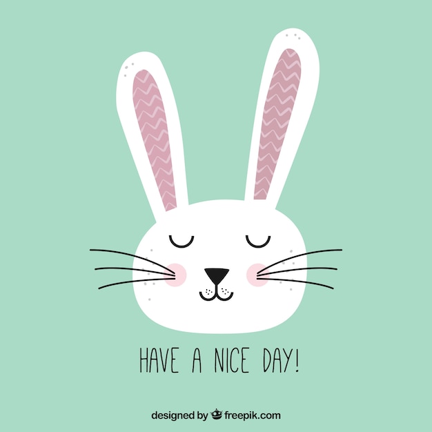 Download Cute rabbit card Vector | Free Download