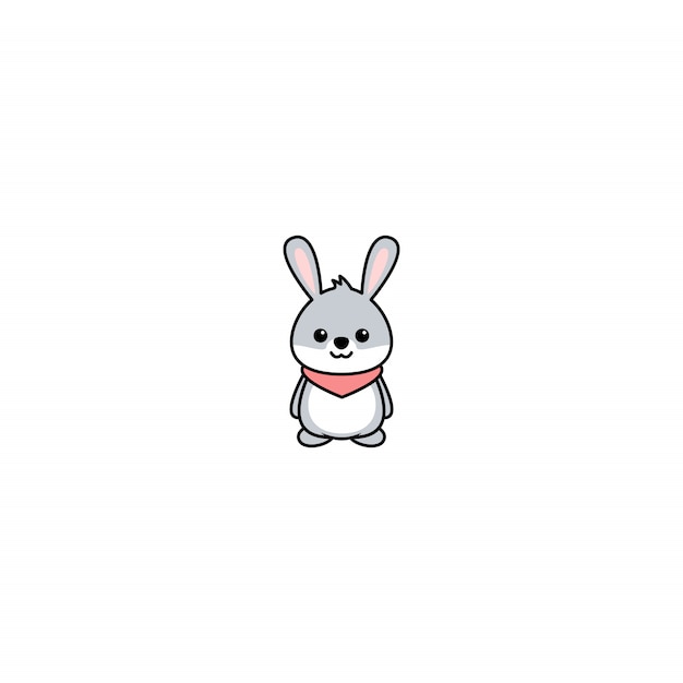 かわいいウサギの漫画のアイコン プレミアムベクター