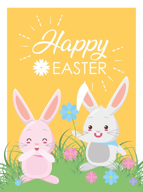 Download Cute rabbit cartoon Vector | Free Download