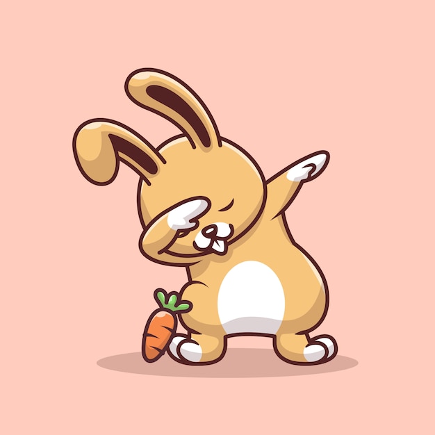 Download Premium Vector | Cute rabbit dabbing pose with carrot ...