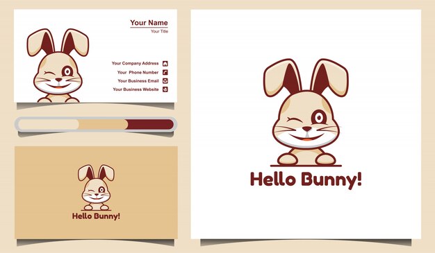 Download Free Cute Rabbit Logo And Business Card Design Template Premium Vector Use our free logo maker to create a logo and build your brand. Put your logo on business cards, promotional products, or your website for brand visibility.