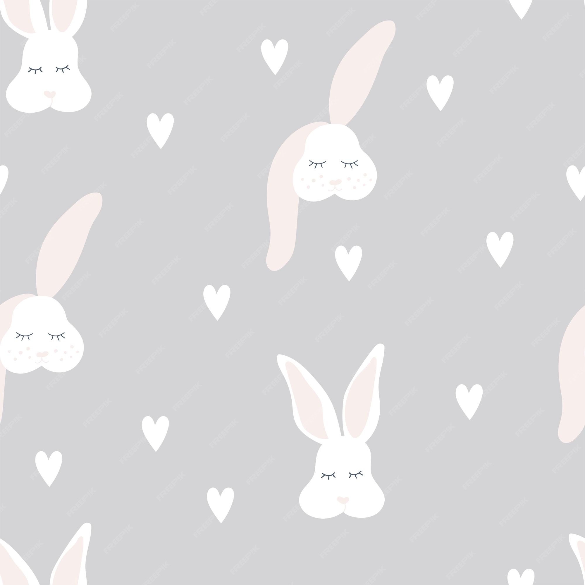 Premium Vector Cute Rabbit Seamless Pattern