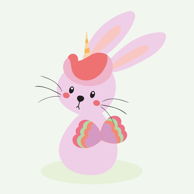 Download Cute rabbit unicorn | Premium Vector