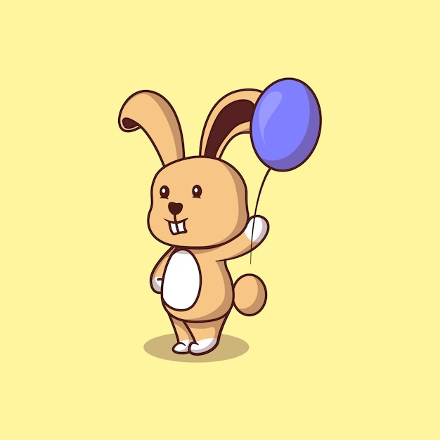 Premium Vector | Cute rabbit with balloon cartoon illustration