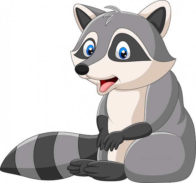 Download Cute raccoon cartoon | Premium Vector