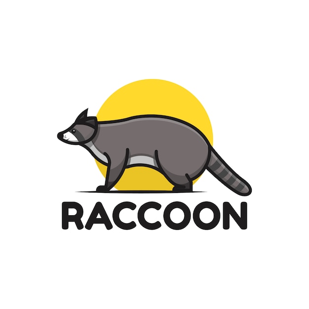 Download Cute raccoon logo template | Premium Vector