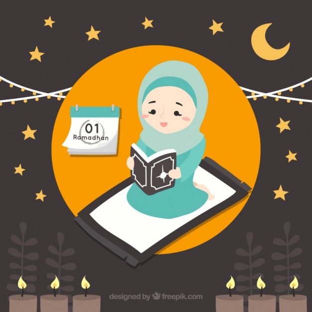 Cute ramadan background Vector | Premium Download