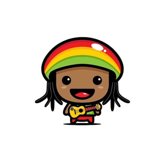 Cute rasta character | Premium Vector