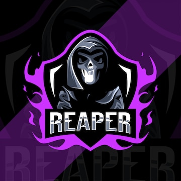 Premium Vector | Cute reaper mascot logo esport design