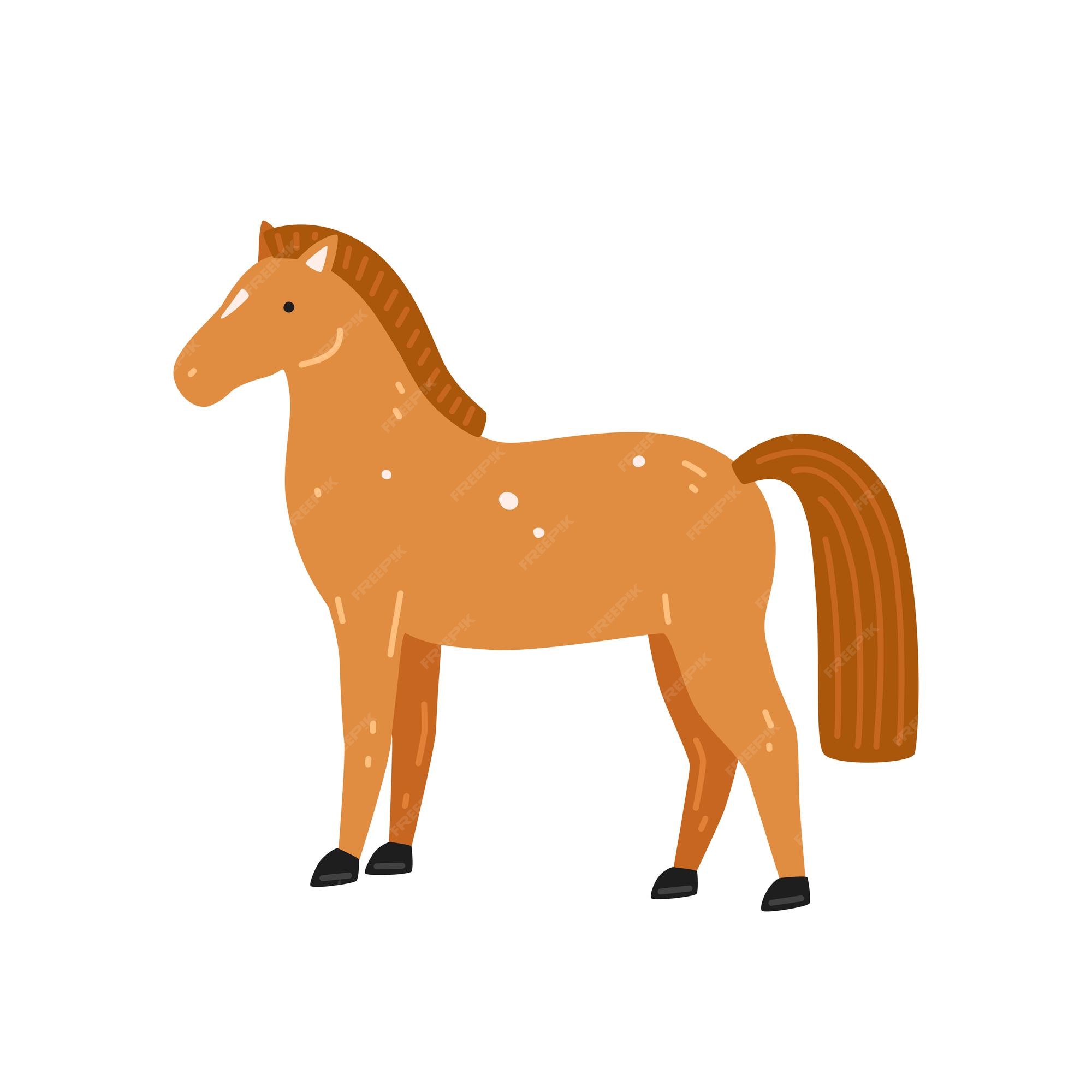 Premium Vector | Cute red horse in a cartoon style. vector flat ...