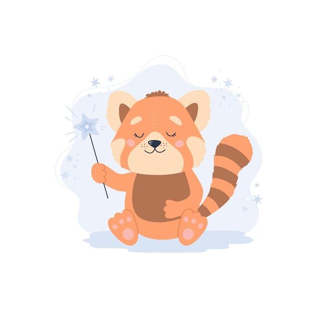 Premium Vector | Cute red panda. baby animal concept illustration for