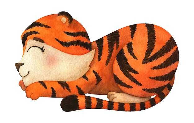 premium-vector-cute-red-tiger-is-sleeping-the-cartoon-animal-is-a