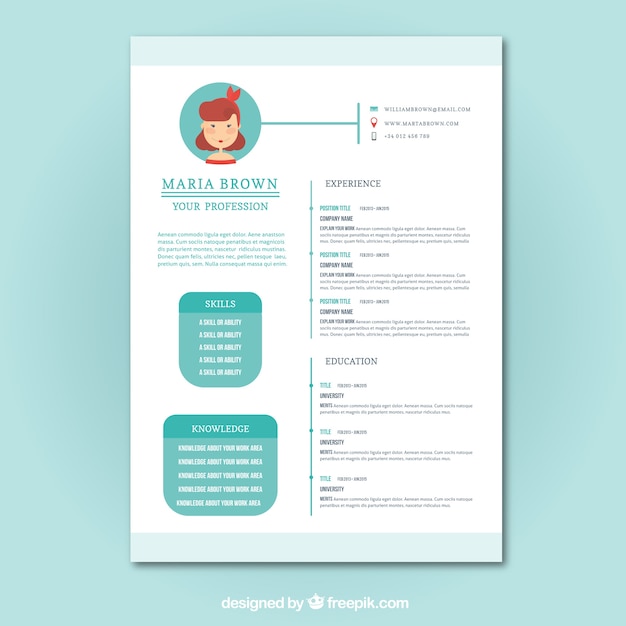 resume templates cute