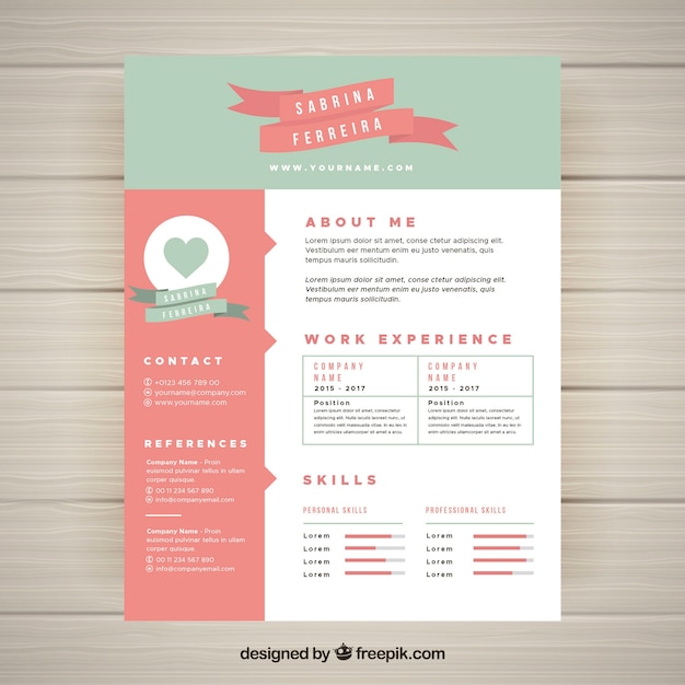 Free Vector Cute resume template