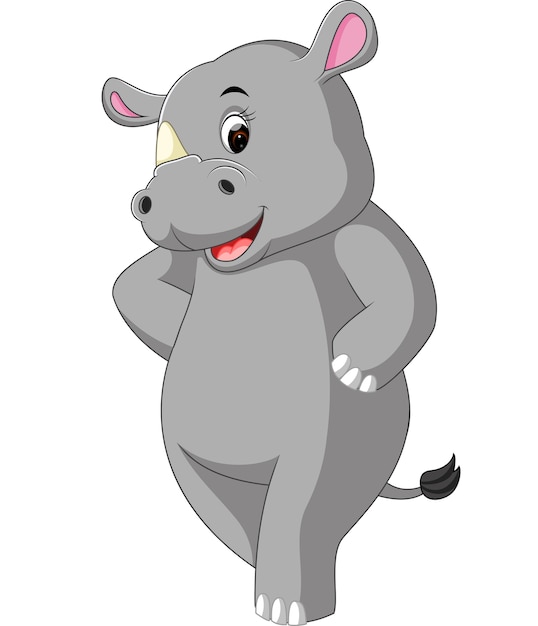 Premium Vector | Cute rhino cartoon