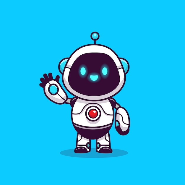 Download Cute robot icon illustration. techology robot icon concept ...