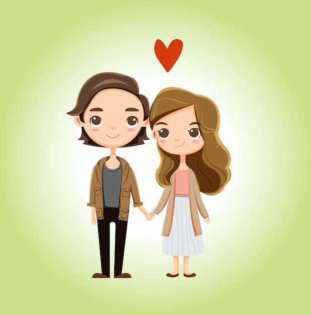 Premium Vector Cute Romantic Couple Character In Love