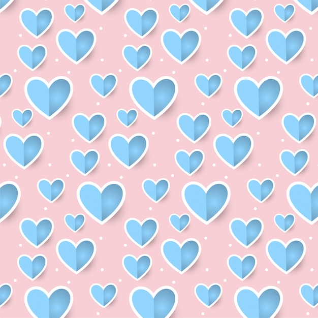 Premium Vector Cute Romantic Floral Hearts Valentine S Day Pattern