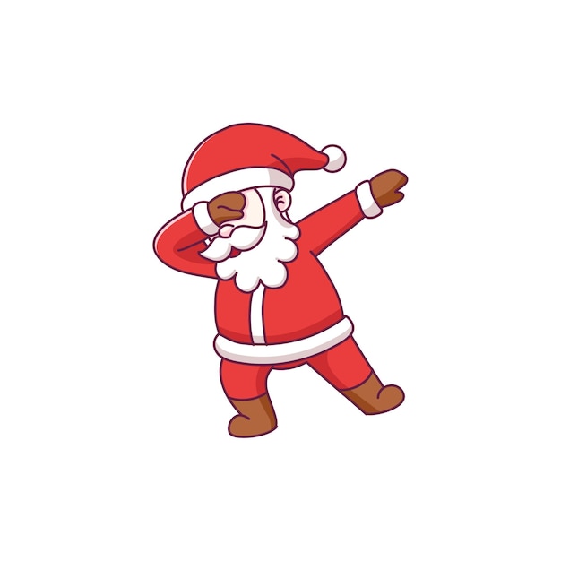 Premium Vector Cute Santa Claus Cartoon Character With Dabbing Pose 