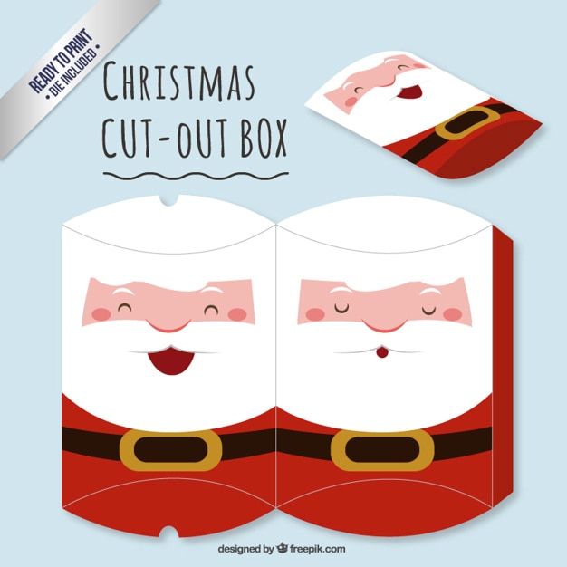 Cute santa claus cut out box Vector | Free Download