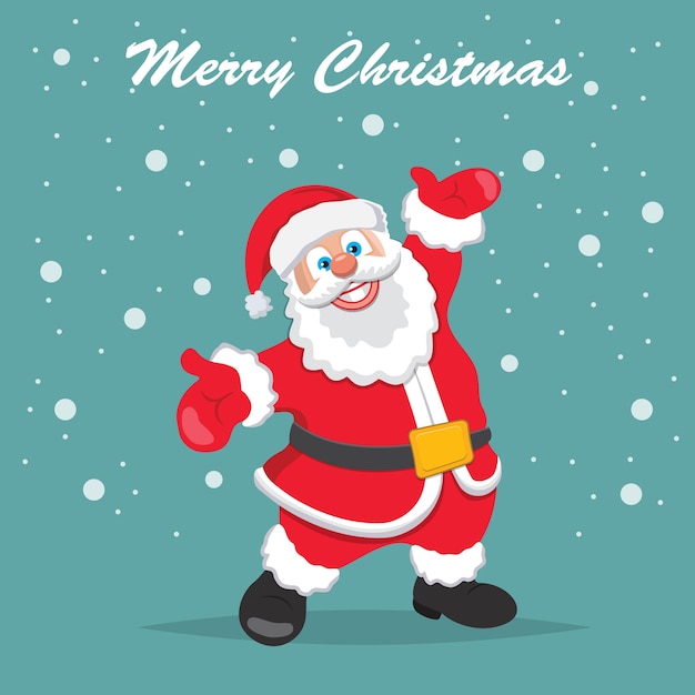 Cute santa claus wishing christmas Vector | Premium Download