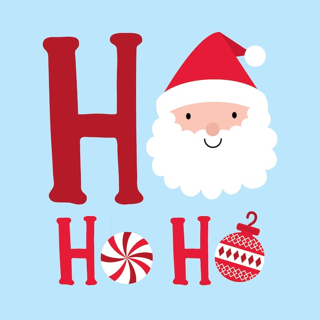 Download Cute santa clause with decorative text ho ho ho | Premium ...