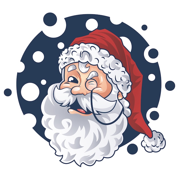 Cute santa face vector design | Premium Vector