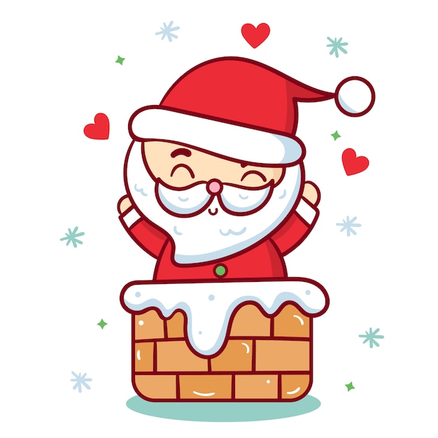 Download Cute santa vector christmas character | Premium Vector