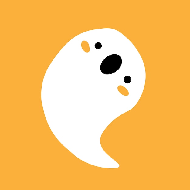 Premium Vector | Cute scary ghost on a yellow background illustration ...