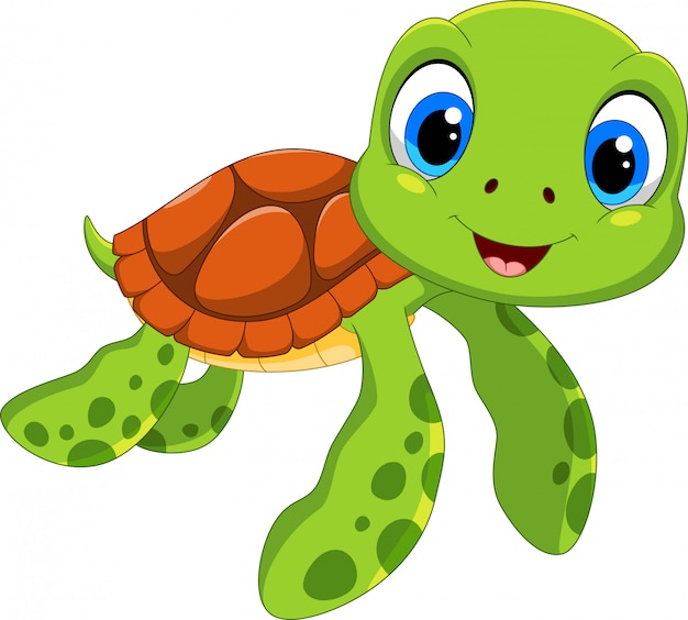 Cute sea turtle cartoon | Premium Vector