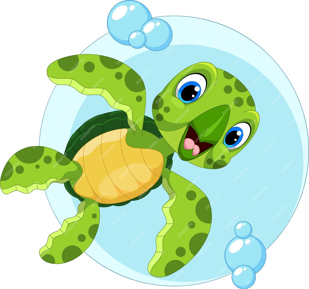 Premium Vector | Cute sea turtle cartoon