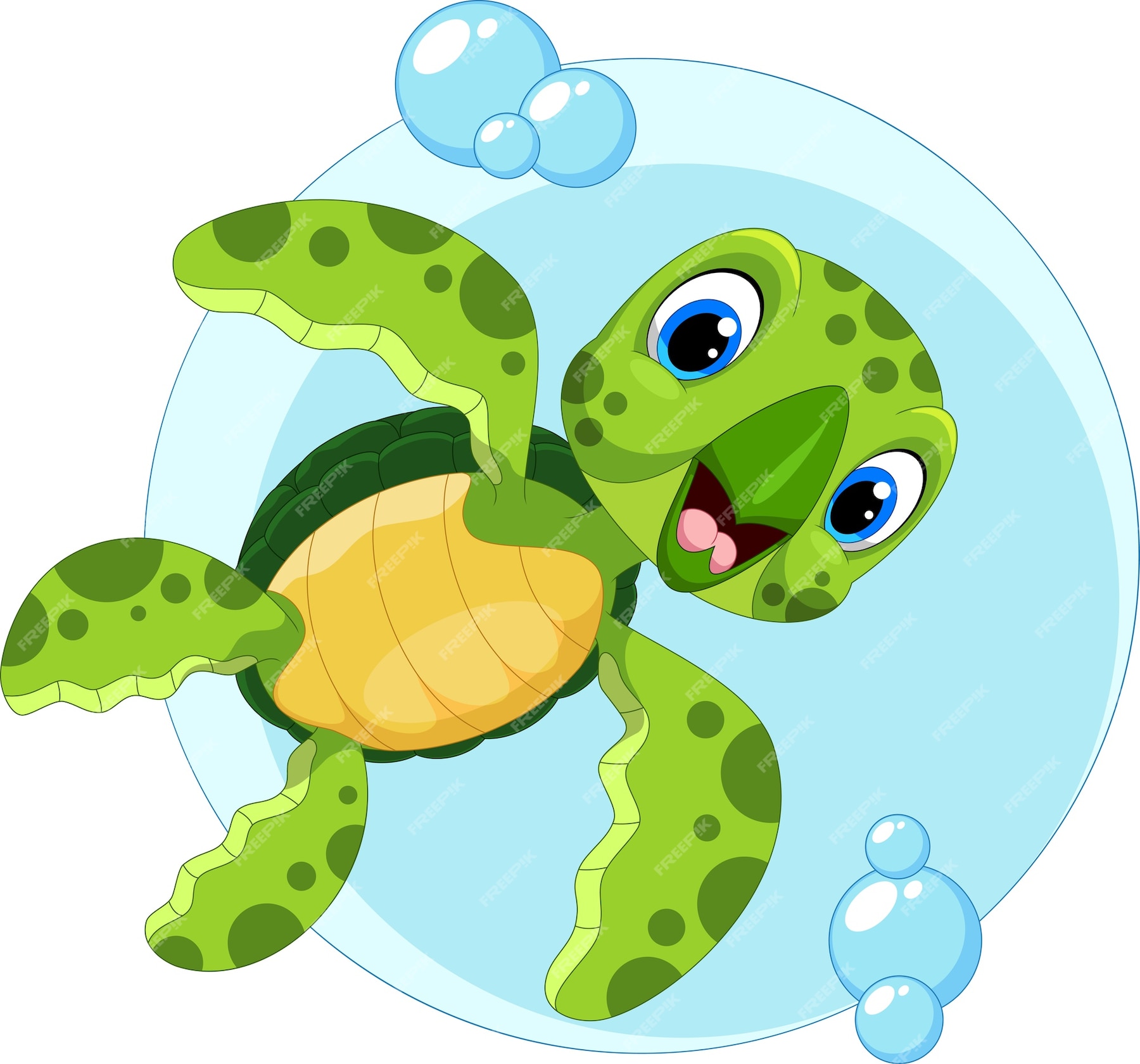 premium-vector-cute-sea-turtle-cartoon