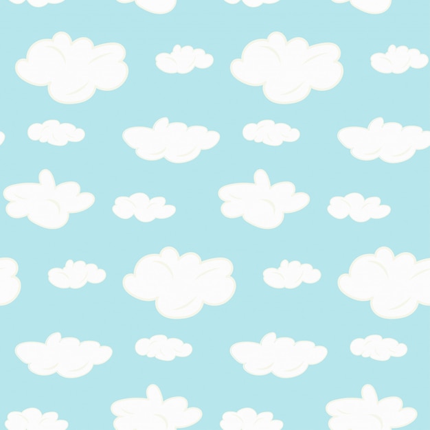 Premium Vector | Cute seamless clouds pattern