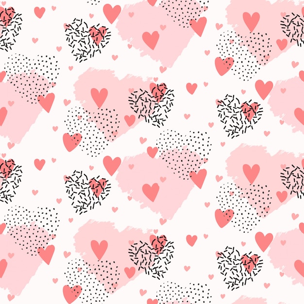 Cute Seamless Heart Pattern Design For Valentines Day Vector Premium Download 9275