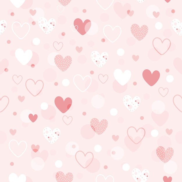 Premium Vector | Cute seamless pattern hearts