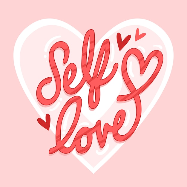 Download Free Vector | Cute self love lettering with heart