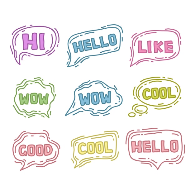 Download Free Cute Set Of Girly Style Bubble Speech Premium Vector Use our free logo maker to create a logo and build your brand. Put your logo on business cards, promotional products, or your website for brand visibility.