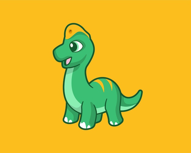 Premium Vector Cute simple brachiosaurus cartoon character
