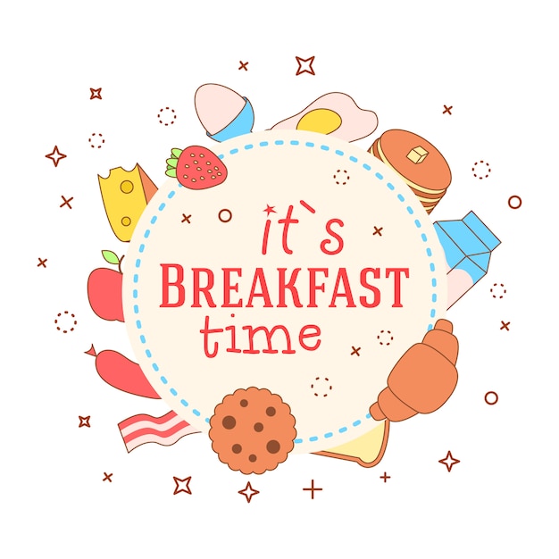 Cute and simple frame illustration with omelet, olive oil, eggs, milk, salt, onion, mushrooms Free Vector