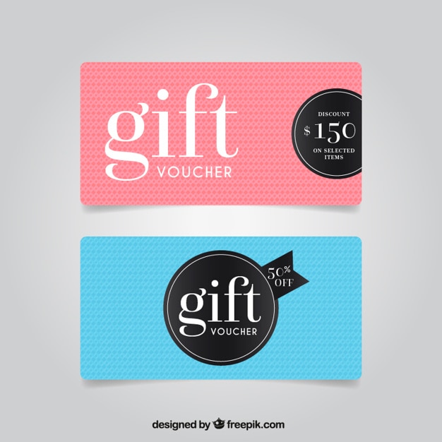 Free Vector | Cute and simple gift coupons set