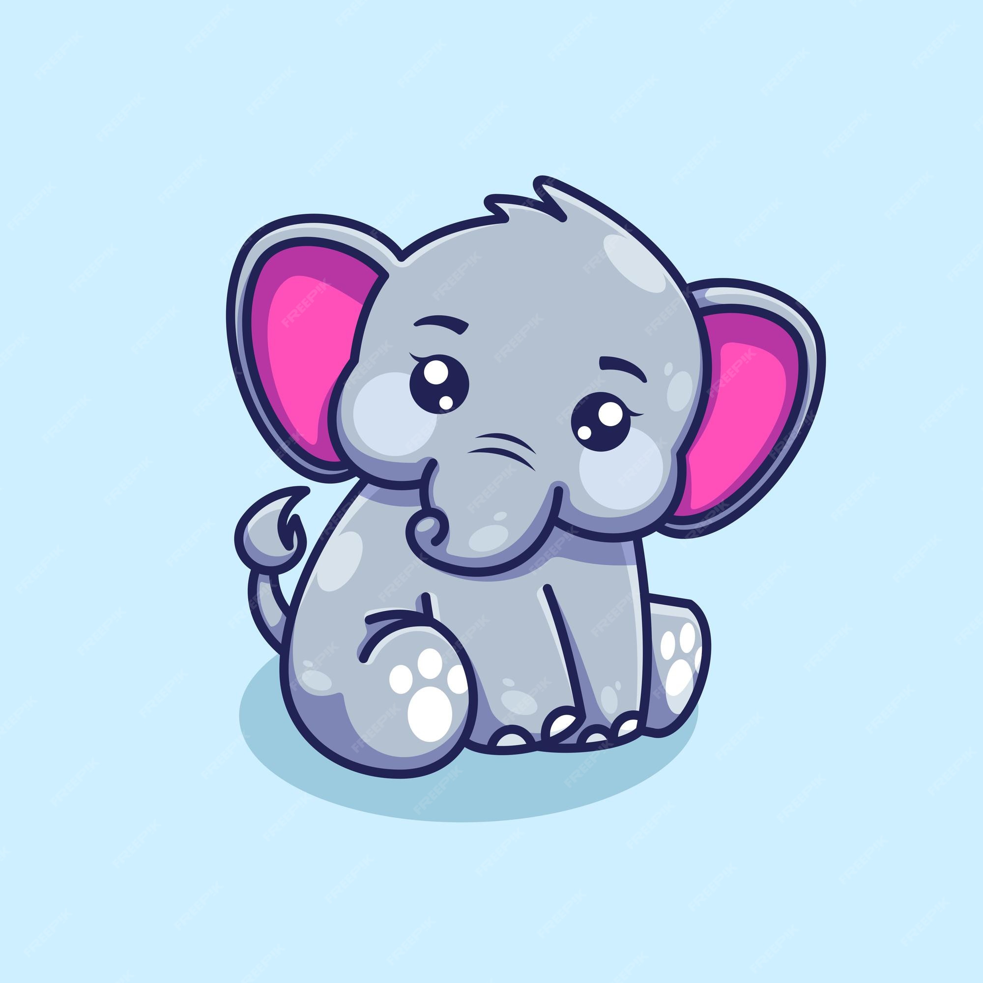 Premium Vector Cute sitting elephant cartoon design