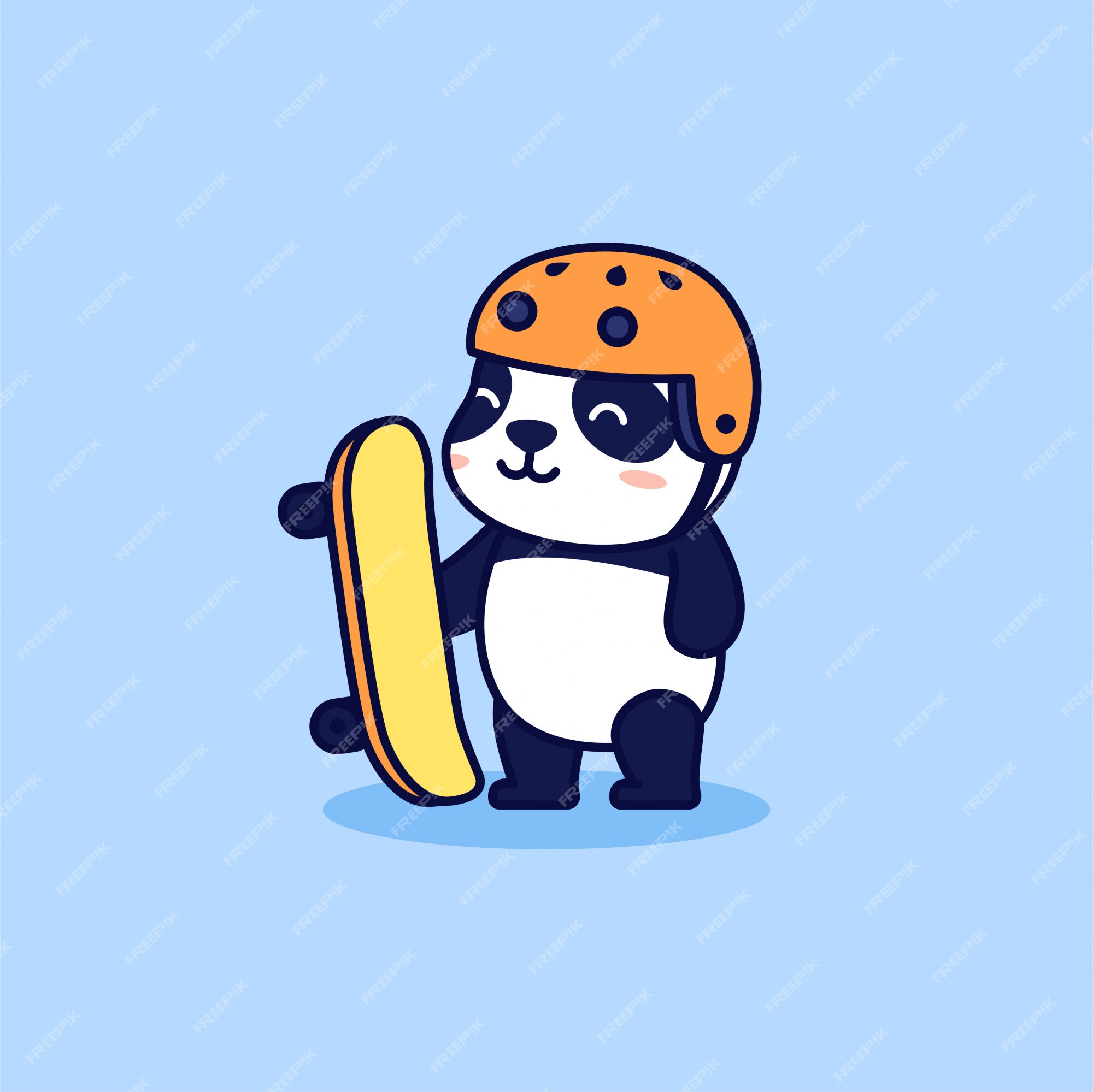 Premium Vector | Cute skater panda