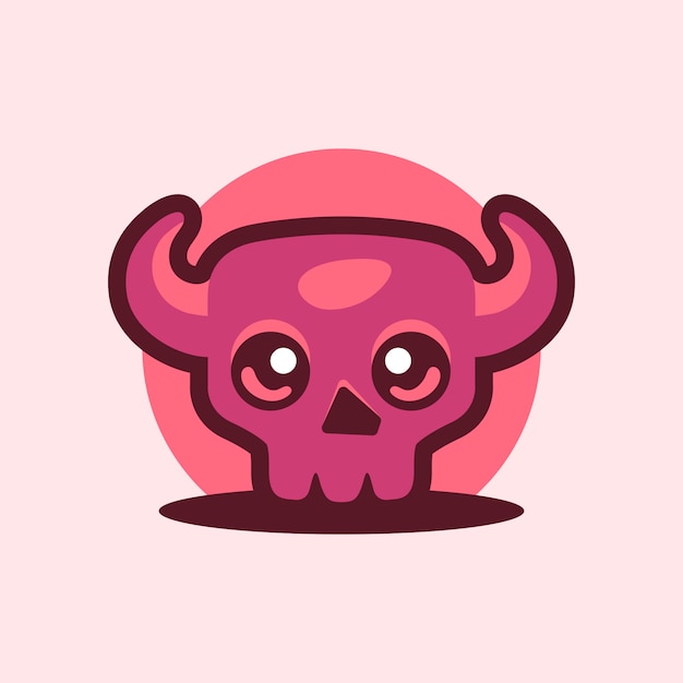 Download Free Cute Skull Devil With Horn Mascot Logo Premium Vector Use our free logo maker to create a logo and build your brand. Put your logo on business cards, promotional products, or your website for brand visibility.