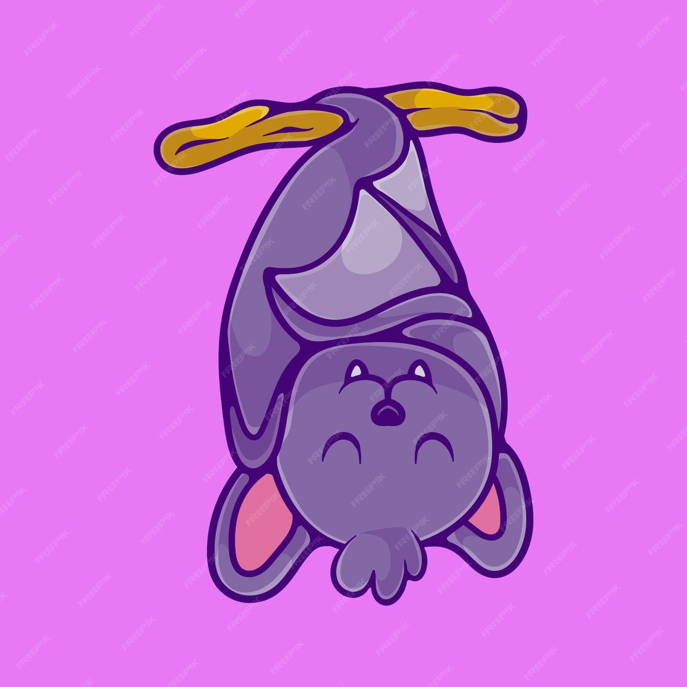 Premium Vector Cute sleeping bat illustration with kid and game style